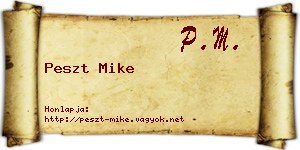 Peszt Mike névjegykártya